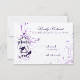 Fantasy Bird Cage mit Wirbel Eggplant UAWG RSVP Karte