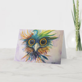 Fantasy Bird Whimsical Faltes Grußkarte Karte