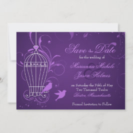 Fantasy Birdcage & Wirbel Eggplant Save the Date