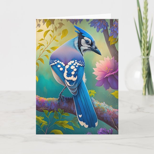 Fantasy Birds Blue Jay Karte (Vorderseite)
