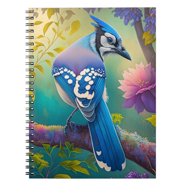 Fantasy Birds Blue Jay Notizblock (Vorderseite)