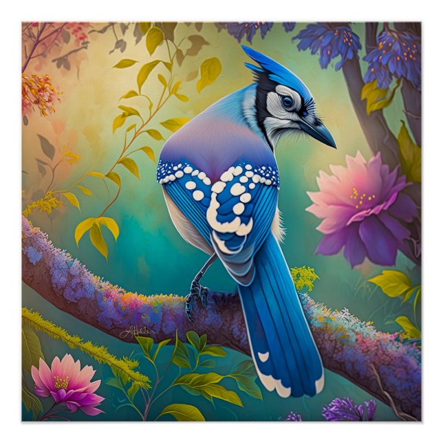 Fantasy Birds Blue Jay Poster (Vorderseite)