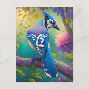 Fantasy Birds Blue Jay Postkarte