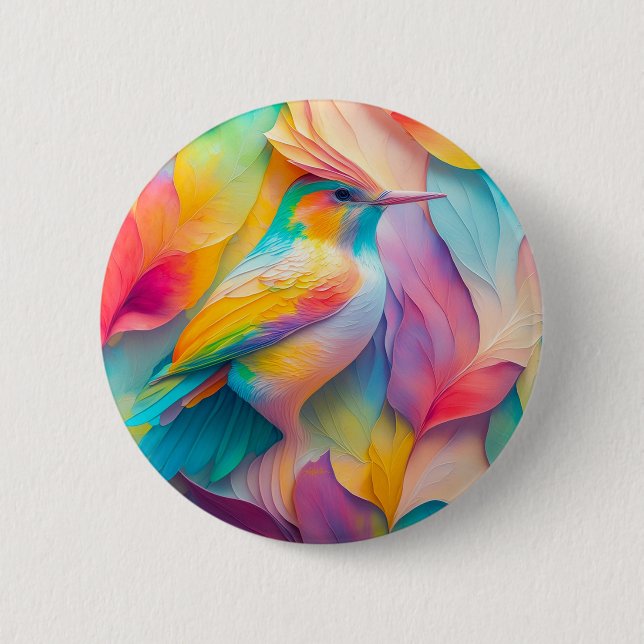 Fantasy Birds Silk Bird Button (Vorderseite)