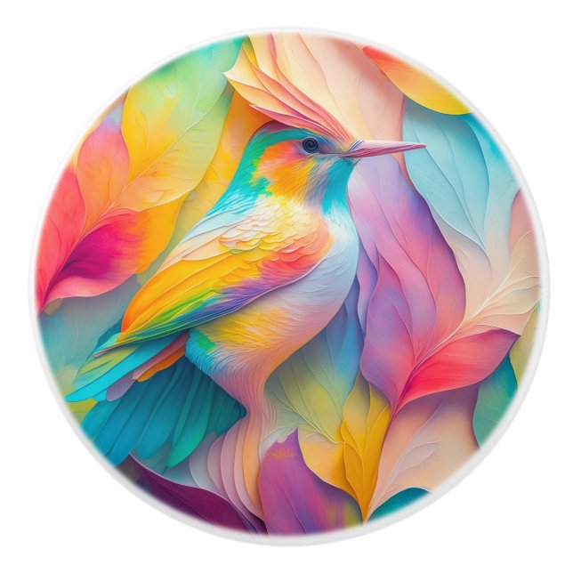 Fantasy Birds Silk Bird Keramikknauf (Vorderseite)