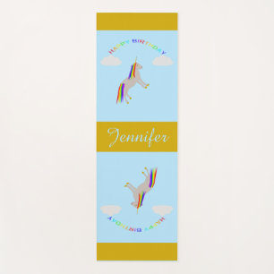 Fantasy Birthday Unicorn Regenbogen und Wolken Yogamatte