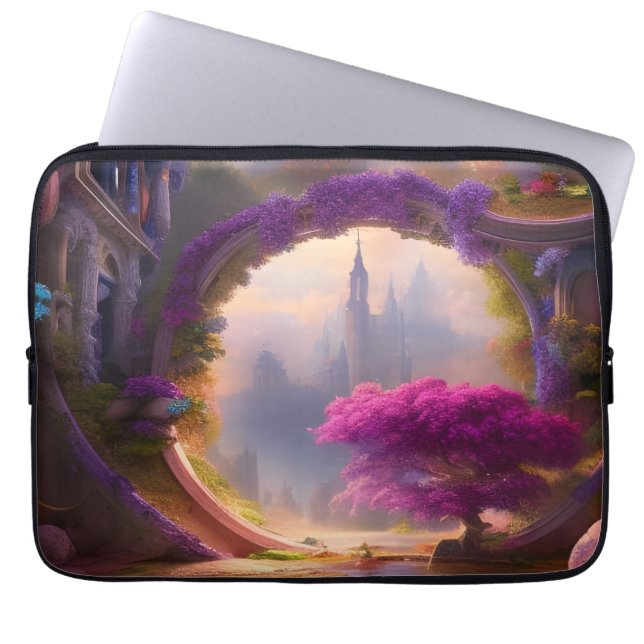 Fantasy Bläserhof Rosa Baum Laptopschutzhülle (Vorderseite)