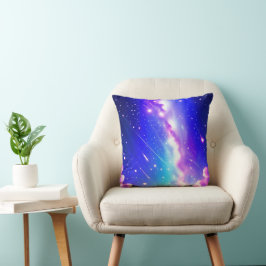 Fantasy Blue and Pink Milky Way Astronomie Kissen