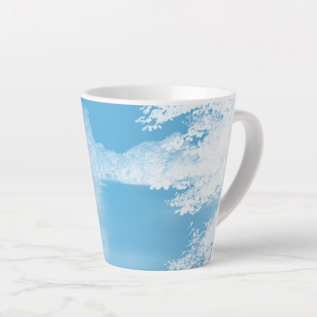 Fantasy Blue and White Winter River Milchtasse (Rechte Ecke)