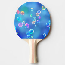 Fantasy blue bubbles ping pong Paddle
