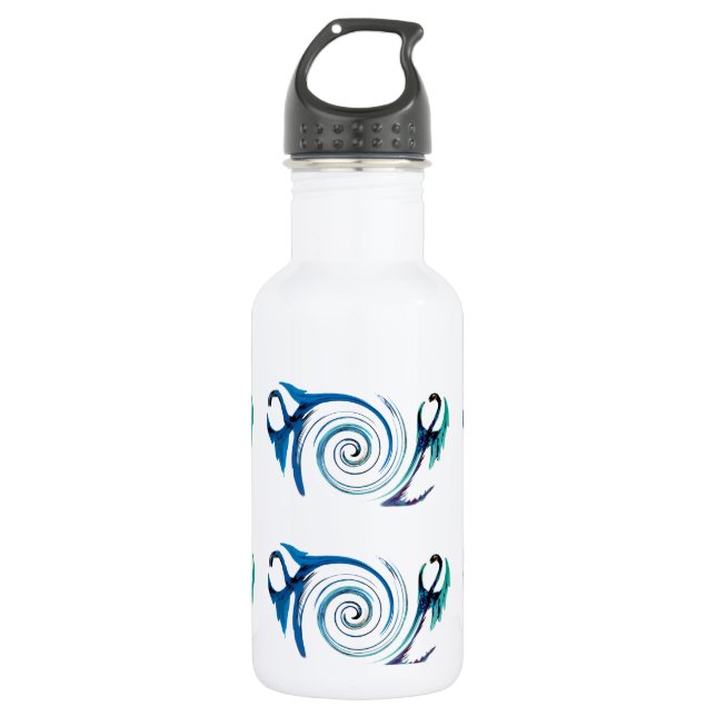 Fantasy Blue Dragon Art Trinkflasche (Vorderseite)