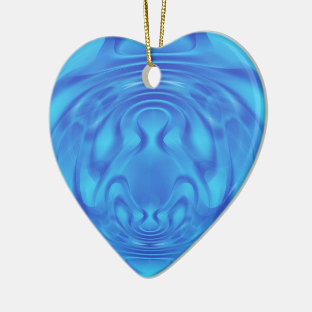 Fantasy Blue Heart Keramikornament (Links)