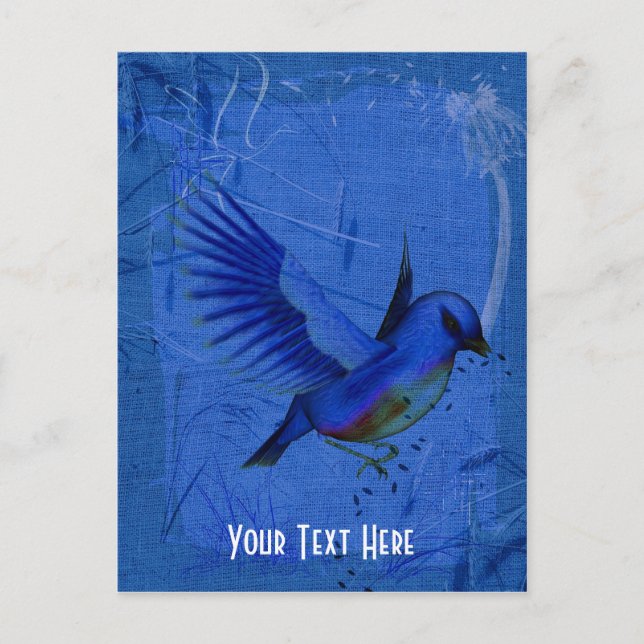 Fantasy Bluebird Nature Individualisierbare Postka Postkarte (Vorderseite)