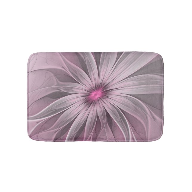 Fantasy Blume Abstrakt Plum Flora Fraktal Kunst Badematte (Vorderseite)