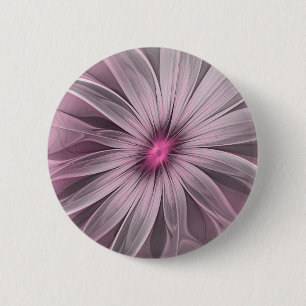 Fantasy Blume Abstrakt Plum Flora Fraktal Kunst Button