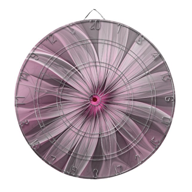 Fantasy Blume Abstrakt Plum Flora Fraktal Kunst Dartscheibe (vorne)
