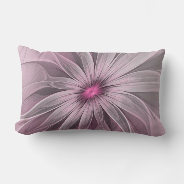 Fantasy Blume Abstrakt Plum Flora Fraktal Kunst Lendenkissen (Vorderseite)