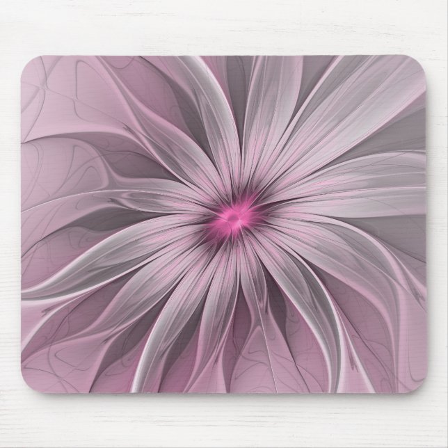 Fantasy Blume Abstrakt Plum Flora Fraktal Kunst Mousepad (Vorne)