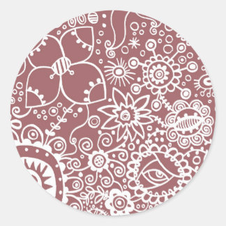 Fantasy-Blume-Sticker Runder Aufkleber