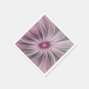 Fantasy-Blumen-Abstrakt-Pfirsich-Blumen-Fraktal-Ku Serviette