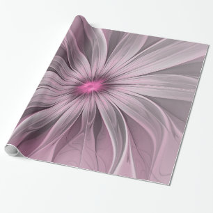 Fantasy-Blumen-Abstrakt-Pflaume-Blumen-Fraktal-Kun Geschenkpapier