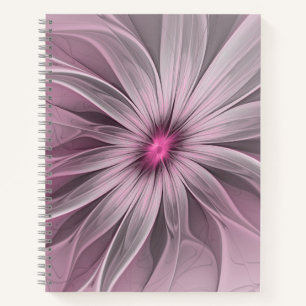 Fantasy-Blumen-Abstrakt-Pflaume-Blumen-Fraktal-Kun Notizbuch