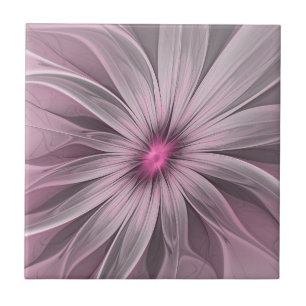 Fantasy-Blumen-Abstrakte-Pflaume-Blumen-Fraktal-Ku Fliese