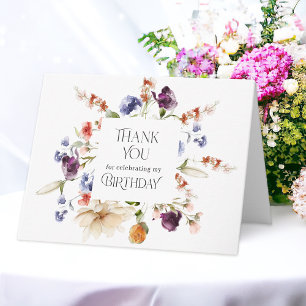 Fantasy-Blumen Elegante Geburtstags-Dankeskarten Dankeskarte
