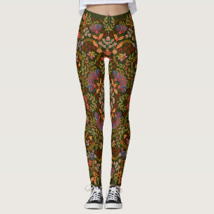 Fantasy-Blumen-Quadrat-Taschendesign Leggings