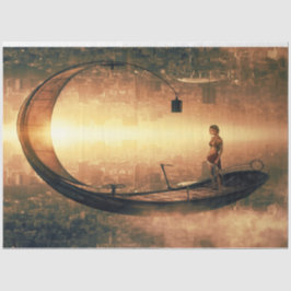 Fantasy Boat Travel 20x30 Decoupage Seidenpapier
