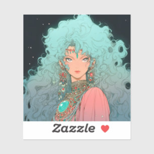 Fantasy Bohemisch Aesthetic Anime Girl Aufkleber