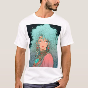 Fantasy Bohemisch Aesthetic Anime Girl T-Shirt