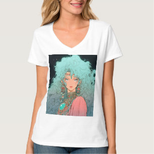 Fantasy Bohemisch Aesthetic Anime Girl T-Shirt