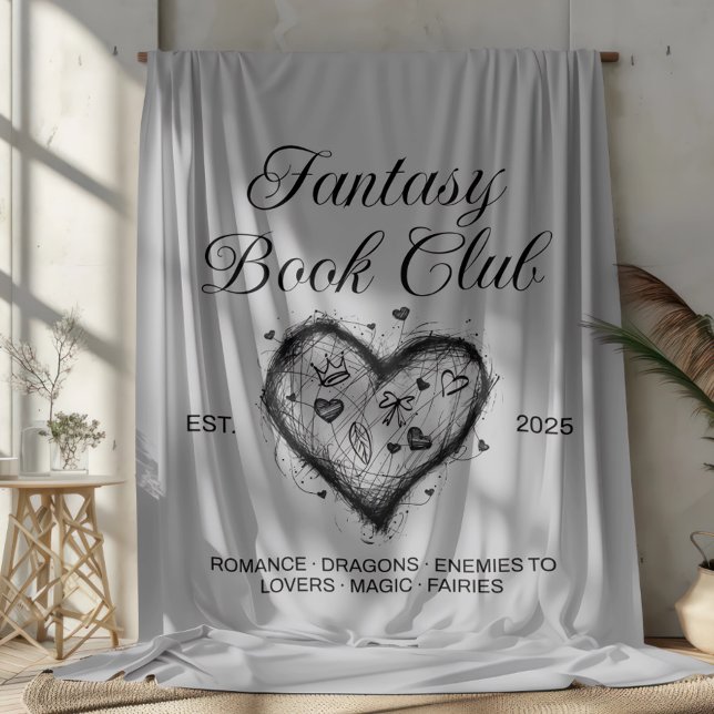 Fantasy Book Club Typografie & Heart Doodle Sketch Sherpadecke (Von Creator hochgeladen)