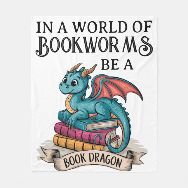 Fantasy Book Dragon Throw Blanket, Fantasy Dragon Fleecedecke (Vorderseite)