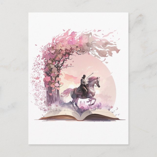Fantasy Book Lover Design Postkarte (Vorderseite)