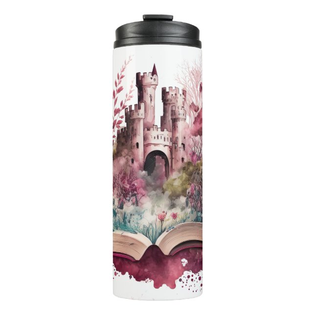 Fantasy Book Lover Design Thermosbecher (Vorderseite)