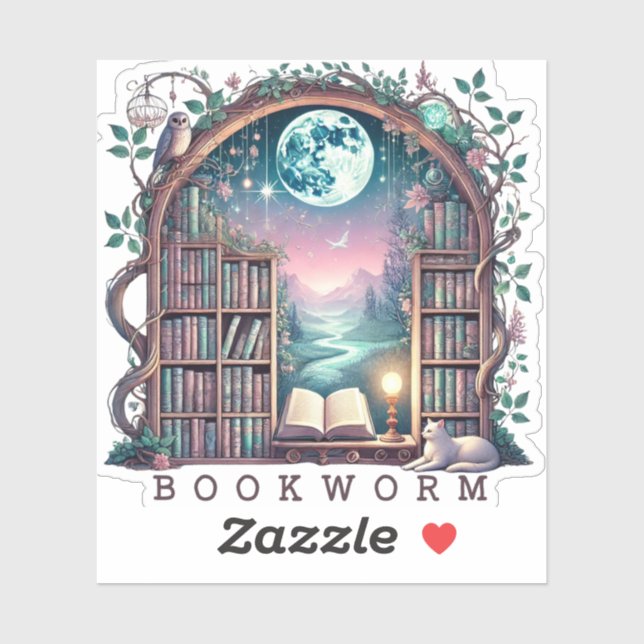 Fantasy Bookworm Aufkleber (Blatt)