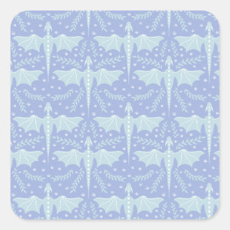 Fantasy Botanical Dragon Quadratischer Aufkleber