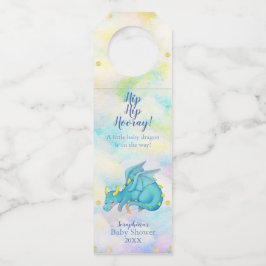Fantasy Boys Blue Dragon Baby Dusche Flaschenanhänger