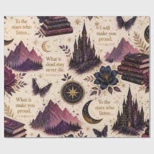 Fantasy-Buch-Himmels-Wrap-Papierrolle Geschenkpapier