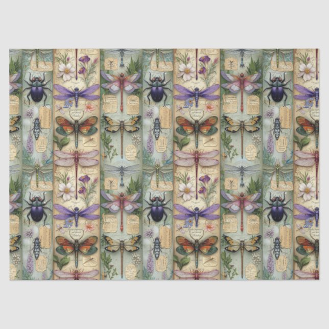 Fantasy Bugs Gewebe Papier Whimsical Insect Gesche (Vorderseite)