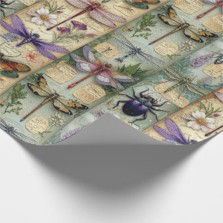 Fantasy Bugs Wrapping Paper Whimsical Insect Gesch Geschenkpapier