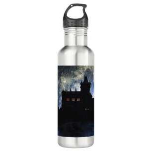 Fantasy-Burg in der Nacht Edelstahlflasche