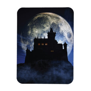 Fantasy-Burg in der Nacht Magnet