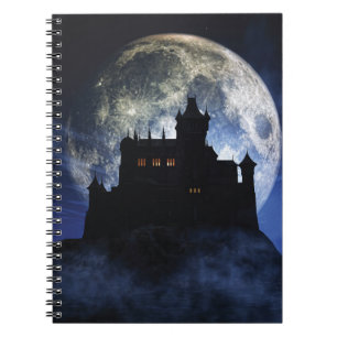 Fantasy-Burg in der Nacht Notizblock