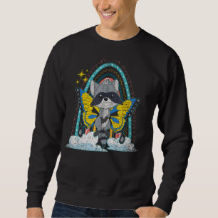 Fantasy Butterfly Rainbow Trash Panda Forest Anima Sweatshirt