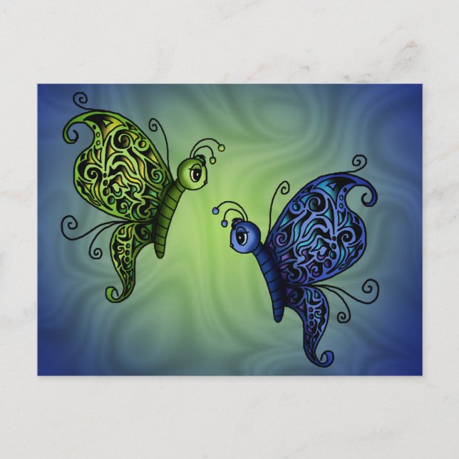 Fantasy Butterflys Postkarte (Vorderseite)