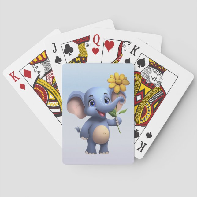 Fantasy Cartoon Elephant Playing Cards Spielkarten (Rückseite)