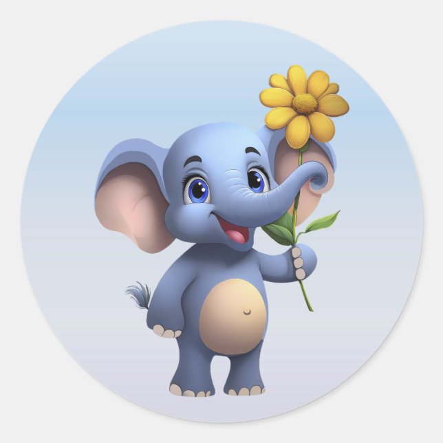 Fantasy Cartoon Elephant Sticker (Vorderseite)